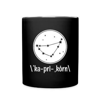 Steinbock Gestirne Konstellation Galaxie Himmel - Tasse einfarbig - Schwarz - Vorne