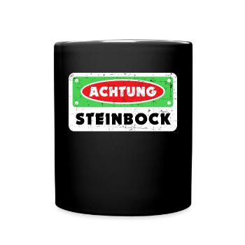 Sternzeichen Steinbock Galaxie Statement Horoskop - Tasse einfarbig - Schwarz - Vorne