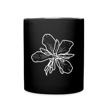 Weidenrose minimalistisch - Tasse einfarbig - Schwarz - Vorne