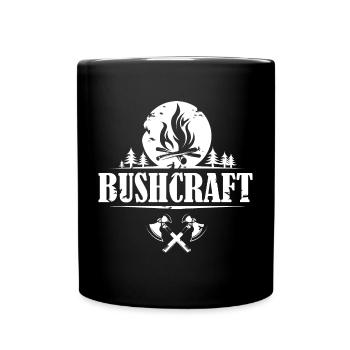 Bushcraft Wild Wilderness Symbol Logo Outdoor Icon - Full Colour Mug - black - Front