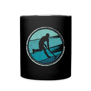 Feldhockey Spieler Retro Hockey Spieler - Tasse einfarbig - Schwarz - Vorne
