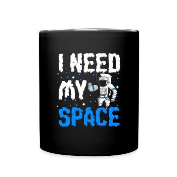 Weltall Logo Stern Rakete - Tasse einfarbig - Schwarz - Vorne