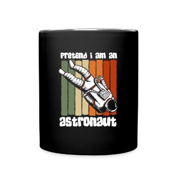 Weltall Logo Raumfahrtschiff Spaceman - Tasse einfarbig - Schwarz - Vorne
