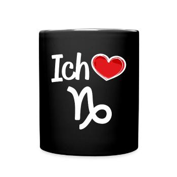 Astrologie Herz Steinbock Statement Horoskop - Tasse einfarbig - Schwarz - Vorne