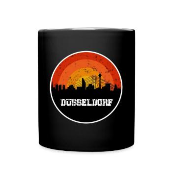 Skyline Düsseldorf - Tasse einfarbig - Schwarz - Vorne