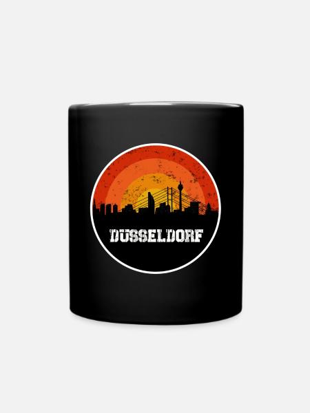 Skyline Düsseldorf - Tasse einfarbig - Schwarz