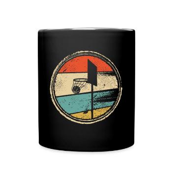Basketball Hoop Coach Retro Basketball Player - Full Colour Mug - black - Front