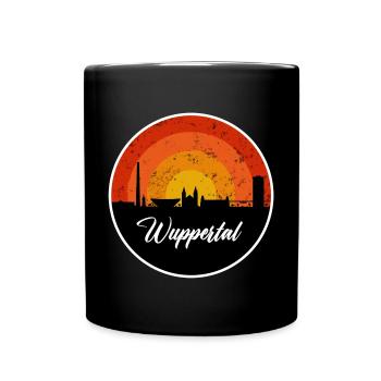 Wuppertal Skyline Writing - Full Colour Mug - black - Front