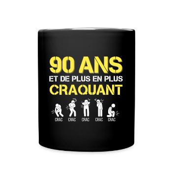 Idée cadeau humour Homme 90 ans Anniversaire - Mug uni - noir - Devant