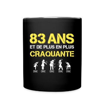 83 ans humour femme - Mug uni - noir - Devant