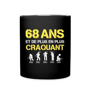 Cadeau Homme Humour 68 ans - Mug uni - noir - Devant