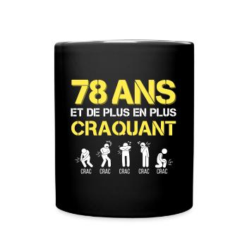 Idee Cadeau Homme Anniversaire 78 ans - Mug uni - noir - Devant