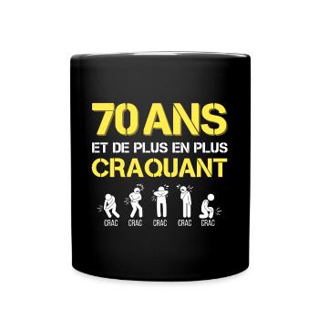 Anniversaire 70 ans Cadeau Homme Cadeau Papy - Mug uni - noir - Devant