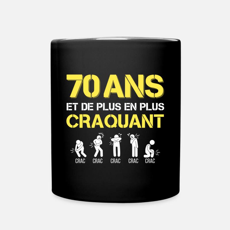 Anniversaire 70 ans Cadeau Homme Cadeau Papy - Mug uni - noir
