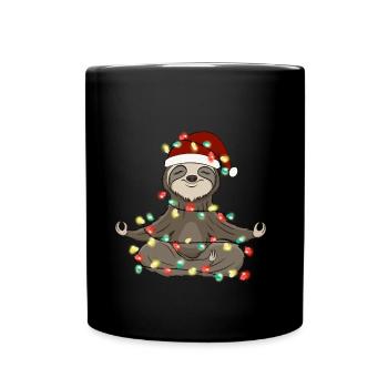 Lumières de Noël Paresse Noël - Mug uni - noir - Devant