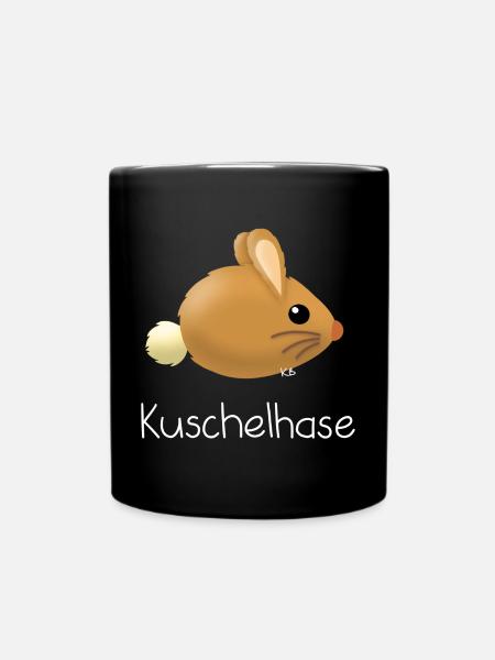 Kuschelhase - Tasse einfarbig - Schwarz