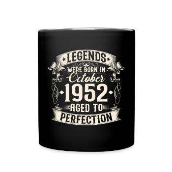 Octobre Né en 1952 Legends Anniversaire - Mug uni - noir - Devant