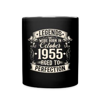 Octobre Né en 1955 Légendes Anniversaire - Mug uni - noir - Devant