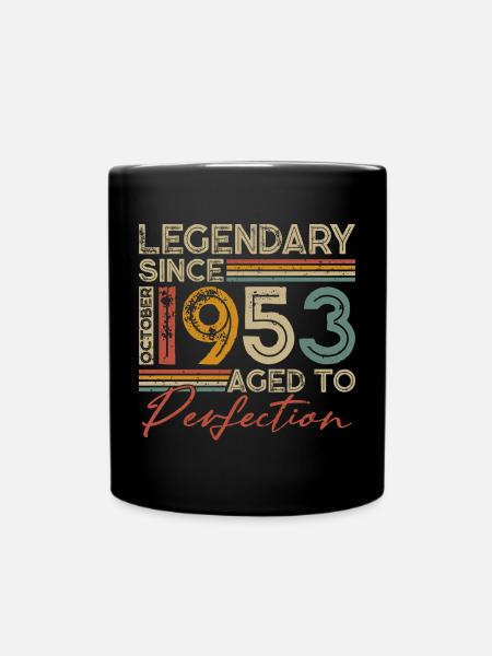 Oktober 1953 Jahrgang Retro Geburtstag Geschenk - Tasse einfarbig - Schwarz