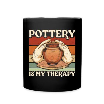 La poterie est ma thérapie Céramique - Mug uni - noir - Devant