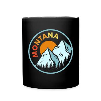 Sunset Montana Design für stolze Montaner - Tasse einfarbig - Schwarz - Vorne