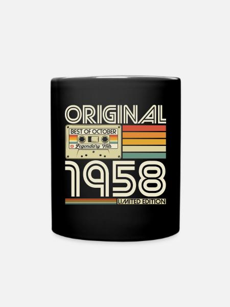Oktober 1958 Retro Jahrgang Geburtstag Geschenk - Tasse einfarbig - Schwarz