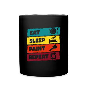 Maler Baustelle Handwerker - Tasse einfarbig - Schwarz - Vorne