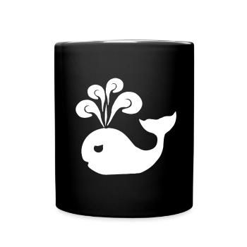 tees wale, Walsilhouette - Tasse einfarbig - Schwarz - Vorne