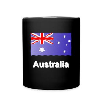 geschenke Australier, Flagge Australien, Australi - Tasse einfarbig - Schwarz - Vorne
