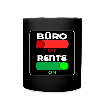 Abschiedsgeschenke für Rentner - RENTE - Tasse einfarbig - Schwarz - Vorne