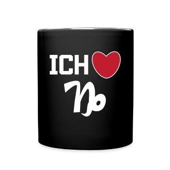 Steinbock Herz Statement Horoskop Sternzeichen - Tasse einfarbig - Schwarz - Vorne