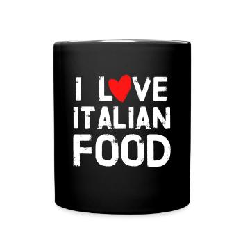 Liebe italienische Küche - Tasse einfarbig - Schwarz - Vorne