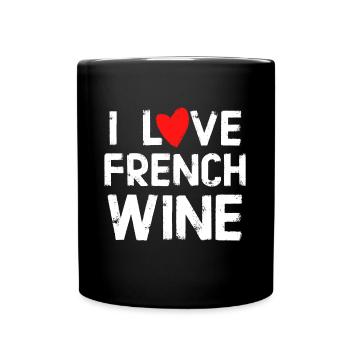 I love The French Wine Funny Gift - Full Colour Mug - black - Front