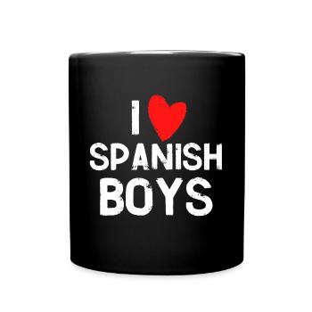 I love Spanish boys - Full Colour Mug - black - Front