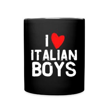 j'adore les garçons italiens - Mug uni - noir - Devant