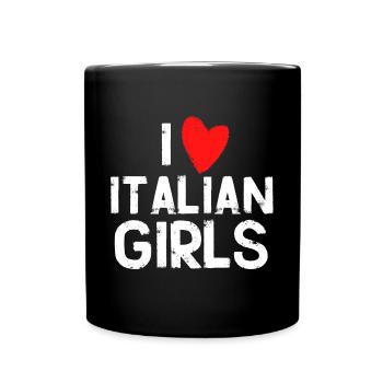I love Italian girls - Full Colour Mug - black - Front