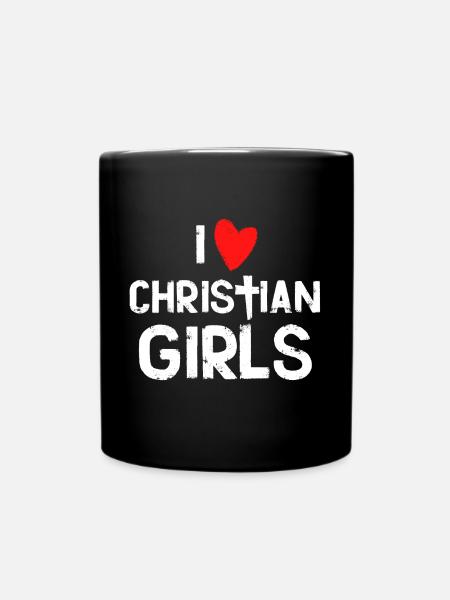 j'adore les filles chrétiennes - Mug uni - noir