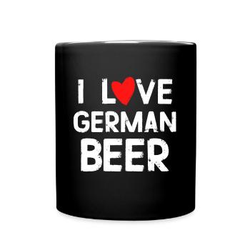 t-shirt humour j'adore la biere allemande - Mug uni - noir - Devant