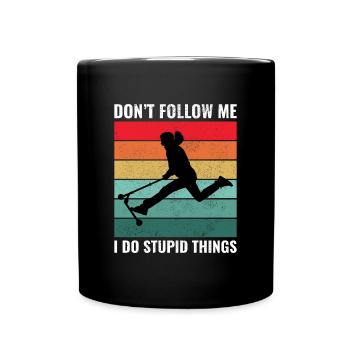 Stunt Scooter Freestyle Scootering Vintage Retro - Tasse einfarbig - Schwarz - Vorne
