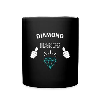 Diamond Hands Krypto - Tasse einfarbig - Schwarz - Vorne