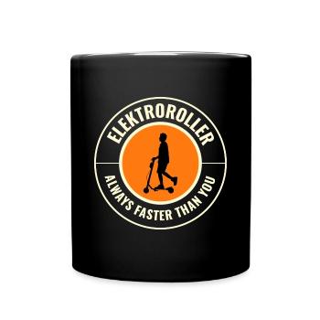 Electric Scooter Driver Motorized E-Scooter - Full Colour Mug - black - Front