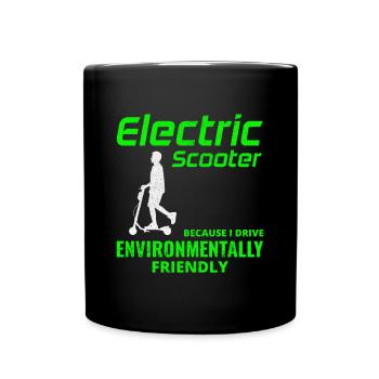 Electric Scooter Driver Motorized E-Scooter - Full Colour Mug - black - Front
