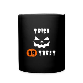 Halloween Trick oder Treat - Tasse einfarbig - Schwarz - Vorne