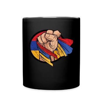 Armenien Power Faust Armenia Flagge Armenisch - Tasse einfarbig - Schwarz - Vorne