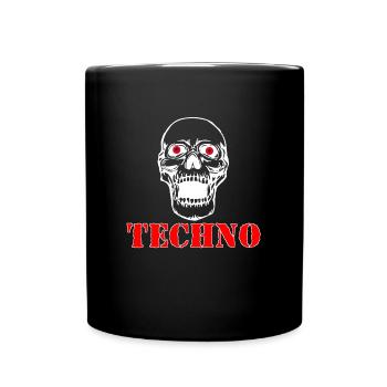 Totenkopf techno - Tasse einfarbig - Schwarz - Vorne