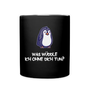 Pinguin Tier Vogel Statement Zoo Seevogel - Tasse einfarbig - Schwarz - Vorne