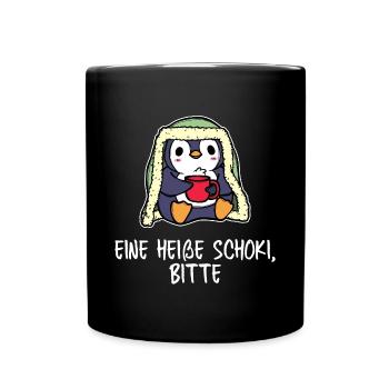 Südpol Kälte Pinguin Tier Vogel Eis Statement - Tasse einfarbig - Schwarz - Vorne