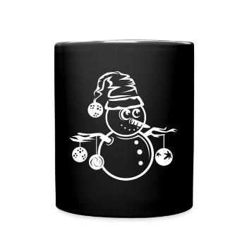 santa graphic icon snowman santa claus xmas - Full Colour Mug - black - Front