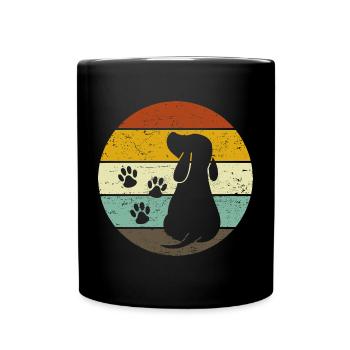 Cocker Spaniel Hundeliebe Hundeliebhaber Pfoten - Tasse einfarbig - Schwarz - Vorne