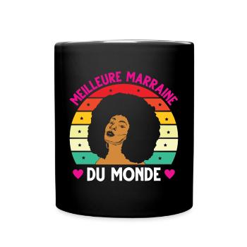 Meilleure marraine monde vintage femme noire - Mug uni - noir - Devant